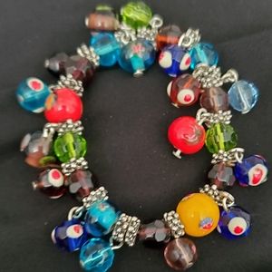 Fancy glass beaded extension bracelet